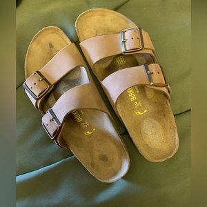 Birkenstock Arizona Tan Nubuck Leather Sandals